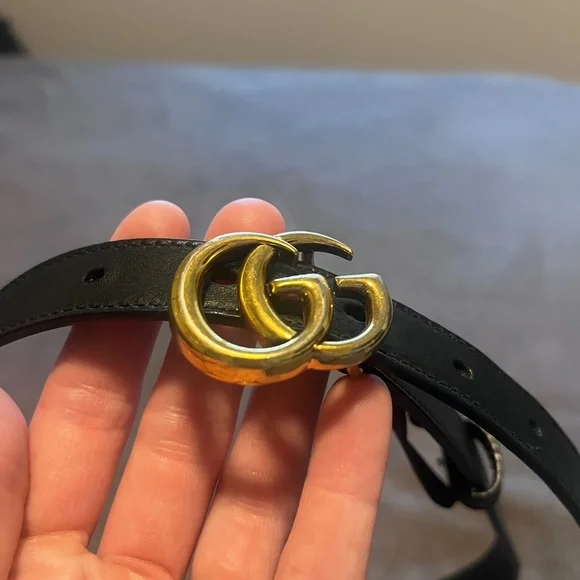 Gucci | Accessories | Gucci Black And Gold Leather Belt With  display picture 3